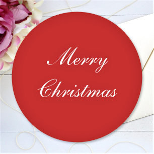 Adesivo Feliz Natal Texto Personalizado Simples Vermelho C