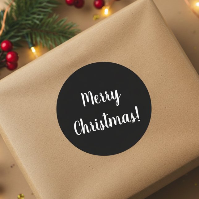 Adesivo Feliz Natal - Tipografia Preta e Branca (Criador carregado)