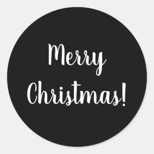 Adesivo Feliz Natal Tipografia Preto e Branco