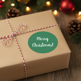 Adesivo Feliz Natal - Tipografia Verde e Branca Festiva