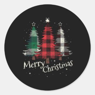 Adesivo Feliz Natal Três Árvores Xmas Xadrez de Buffalo