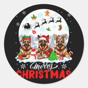 Adesivo Feliz Natal Três Papais noeis Elf Reindeer Alemão
