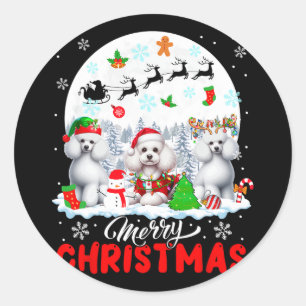 Adesivo Feliz Natal Três Papais noeis Elf Reindeer Poodles