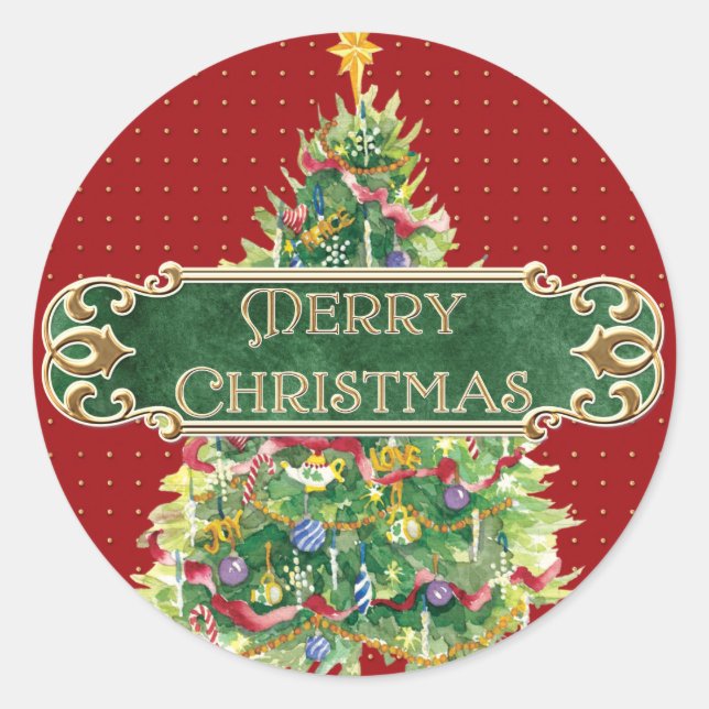 Adesivo Feliz Natal - Trilha Dourada das Estrelas de Árvor (Frente)