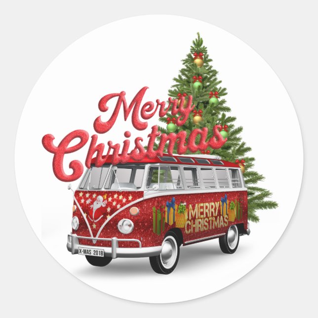 Adesivo Feliz Natal Van (Frente)