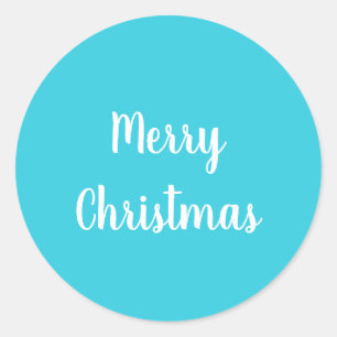 Adesivo Feliz Natal Verde-azulado e Branco