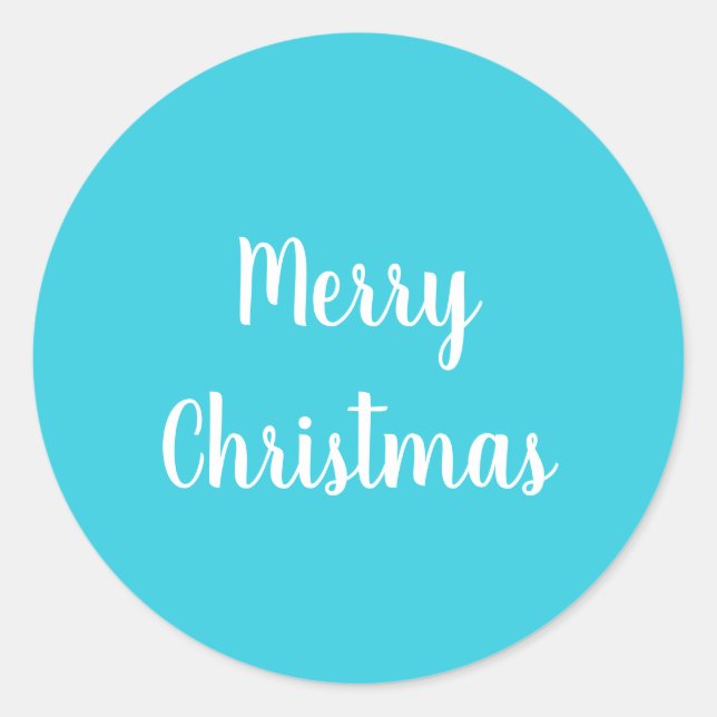 Adesivo Feliz Natal Verde-azulado e Branco (Frente)