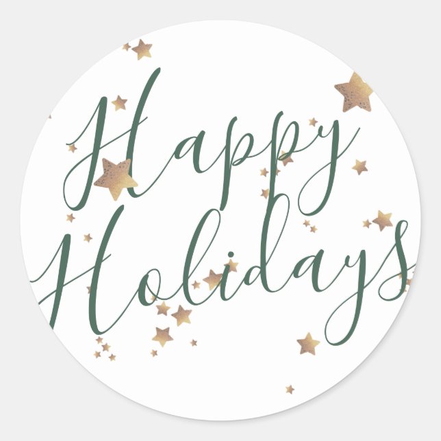 Adesivo Feliz Natal Verde da Estrela Moderna (Frente)