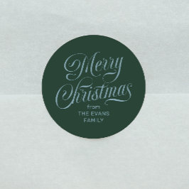 Adesivo Feliz Natal verde e azul claro personalizado