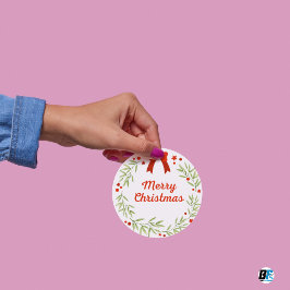 Adesivo Feliz Natal Verde e Festivo Vermelho