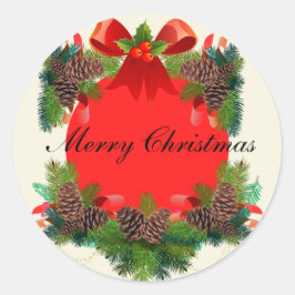 Adesivo Feliz Natal vermelho