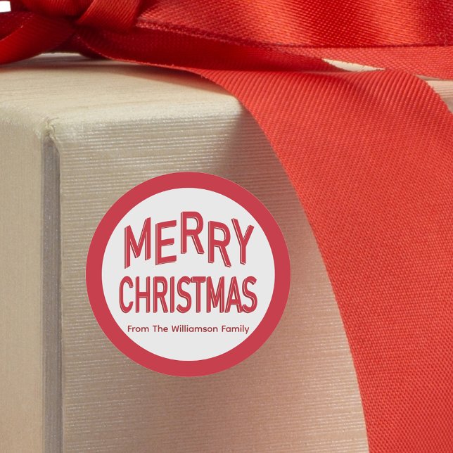 Adesivo Feliz Natal Vermelho (Merry Christmas Stickers for Packages, Gifts, Envelopes and more.)