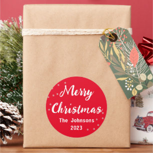 Adesivo Feliz Natal Vermelho Branco Simples