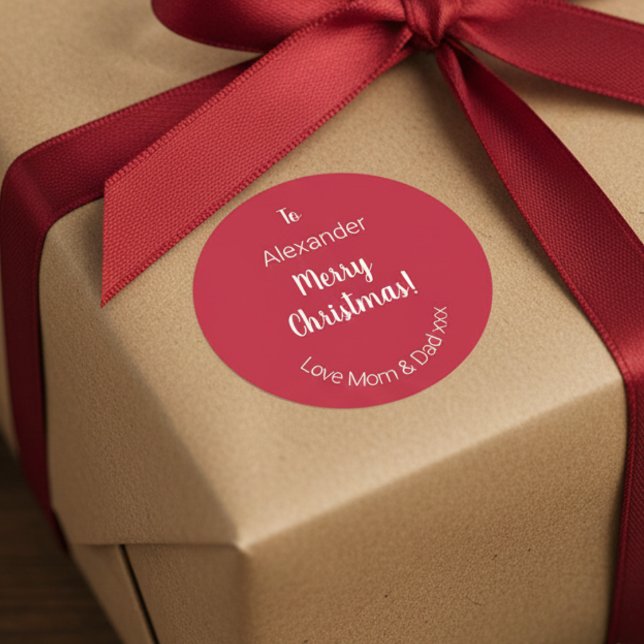 Adesivo Feliz Natal Vermelho da Mãe e Pai (Criador carregado)