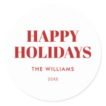 Feliz Natal Vermelho e Branco Moderno