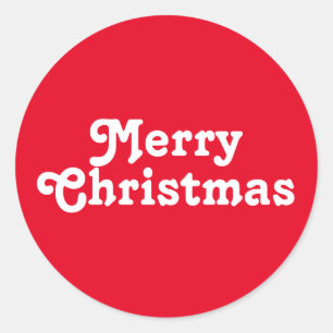 Adesivo Feliz Natal vermelho e branco moderno