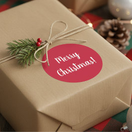 Adesivo Feliz Natal Vermelho e Branco Tipografia Festiva