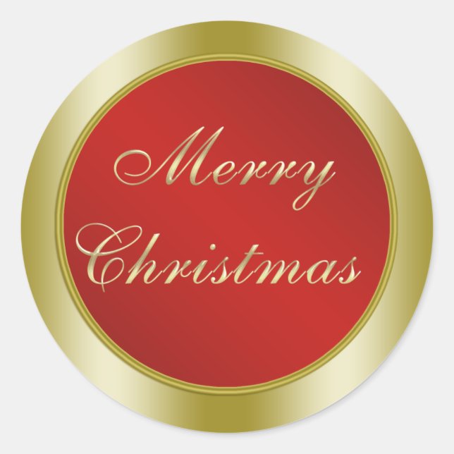 Adesivo Feliz Natal Vermelho e Dourado (Frente)