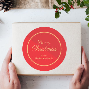 Adesivo Feliz Natal Vermelho E Dourado