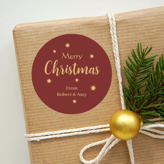 Adesivo Feliz Natal Vermelho e Dourado (Criador carregado)