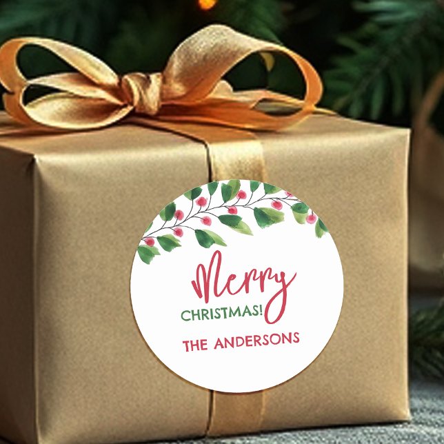 Adesivo Feliz Natal, Vermelho E Vermelhos, Terra De Aquare (Criador carregado)