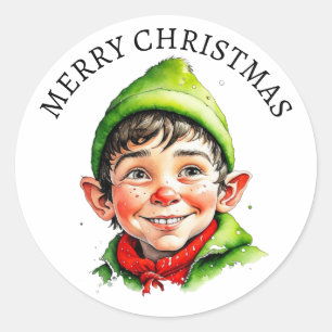Adesivo Feliz Natal Vintage Little Boy Elf
