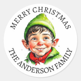 Adesivo Feliz Natal | Vintage Little Boy Elf