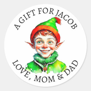 Adesivo Feliz Natal Vintage Little Elf To and From