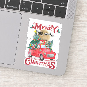 Adesivo Feliz Natal Vintage Red Papais noeis Caminhão