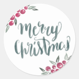 Adesivo Feliz Natal Watercolor Wreath