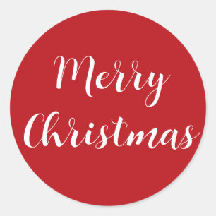 Adesivo Feliz Natal White Script Vermelho Simples