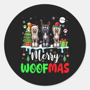 Adesivo Feliz Natal Woof Três Papais noeis Elf Crest Chinê