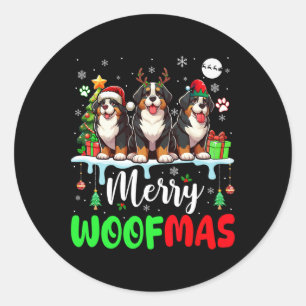 Adesivo Feliz Natal Woof Três Papais noeis Reindeer Bernes