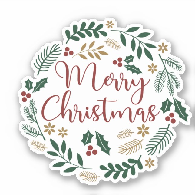 Adesivo Feliz Natal Wreath (Frente)