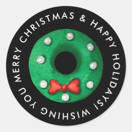 Adesivo Feliz Natal Wreath Cookie Personalizado