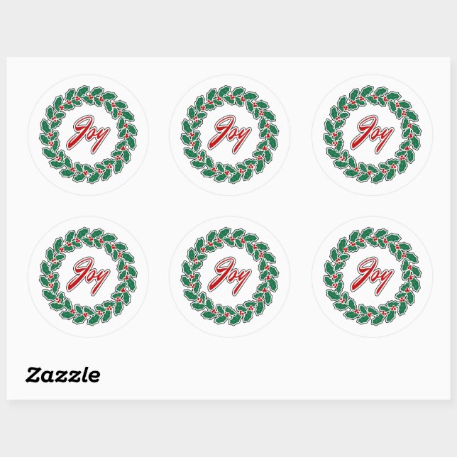 Adesivo Feliz Natal Wreath Design: Alegria (Folha)