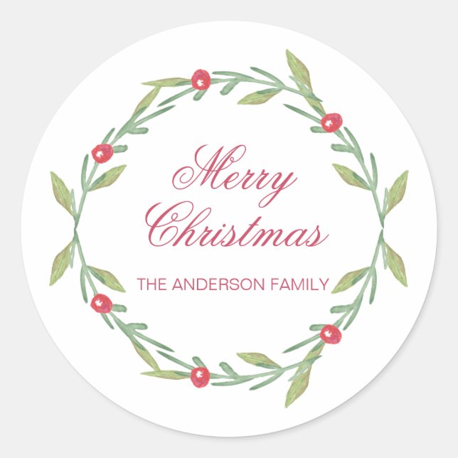 Adesivo Feliz Natal Wreath Sticker design (Frente)