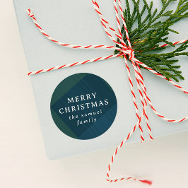 Adesivo Feliz Natal xadrez clássico de feriado personaliza