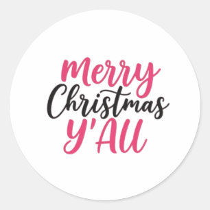 Adesivo Feliz Natal Y'All Decorative Cerâmica Ornaings