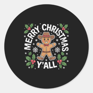 Adesivo Feliz Natal Yall Gingercake Cowboy Howdy West