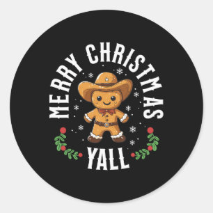 Adesivo Feliz Natal Yall Gingercake Cowboy Howdy West
