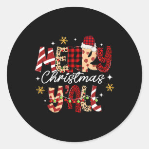 Adesivo Feliz Natal Y'all Natal Xmas Men Women Kid