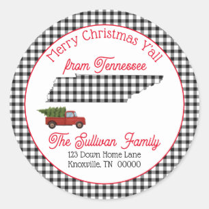 Adesivo Feliz Natal Y'all Tennessee Return Address