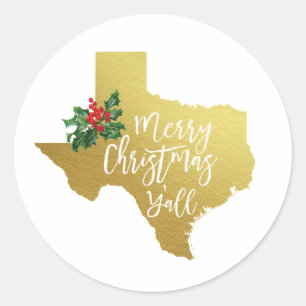 Adesivo Feliz Natal Y'all Texas Sticker