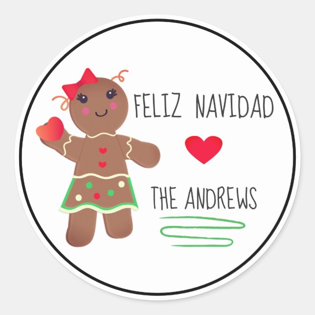 Adesivo "Feliz Navidad" Espanhol Vinheta Feliz de Natal (Frente)