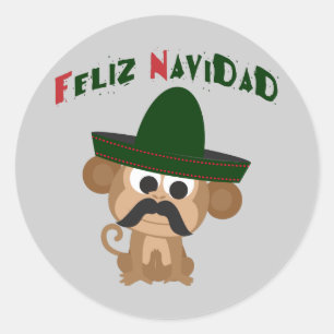 Adesivo Feliz Navidad! Macaco-gato