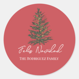 Adesivo Feliz Navidad-Merry Christmas Tree and Lights 