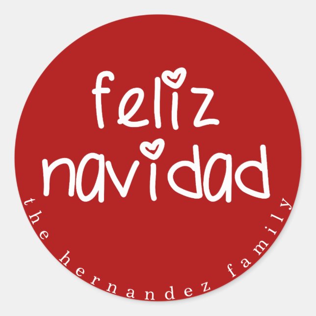 Adesivo Feliz Navidad - Natal Vermelho Personalizado (Frente)