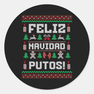 Adesivo Feliz Navidad Putos Camiseta Engraçada De Natal Me