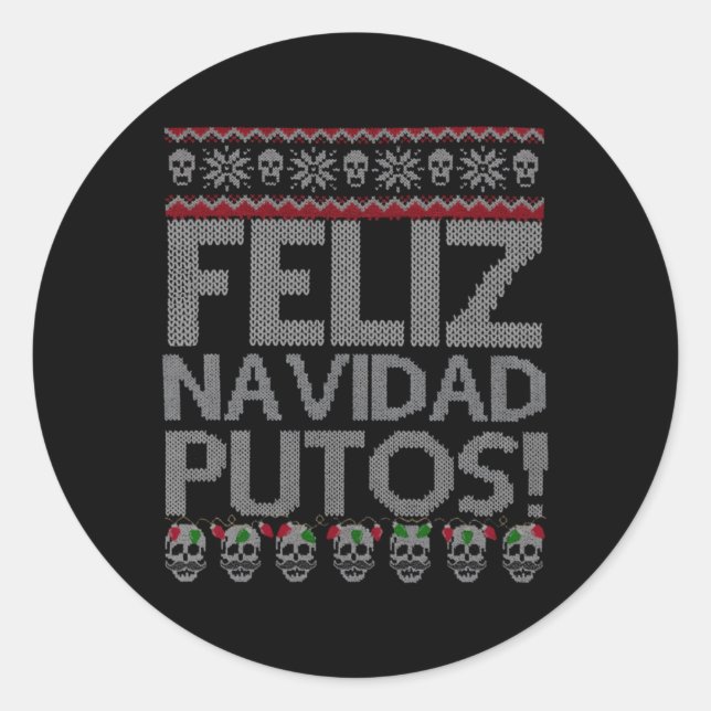 Adesivo Feliz Navidad Putos Chingon Ugly (Frente)